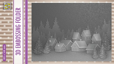 Prägefolder/Embossing Folder 3D, "Snowy Village"